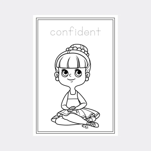 Affirmations Coloring Booklet in Grayscale Illustration Style - Image 4