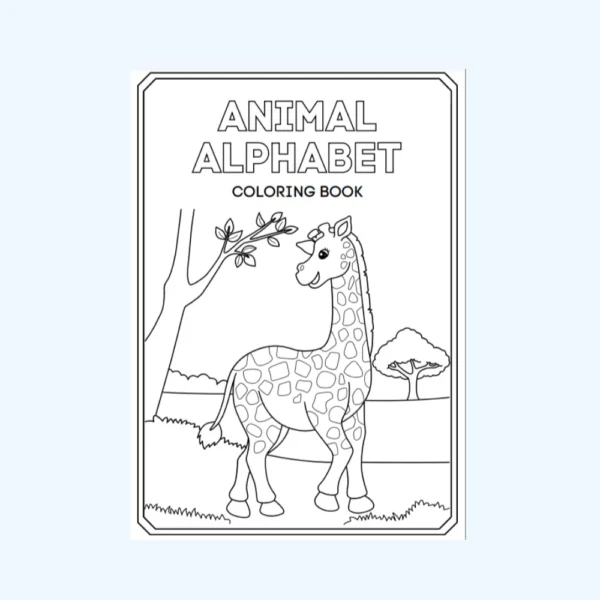 Animal Alphabet Coloring Booklet in Grayscale