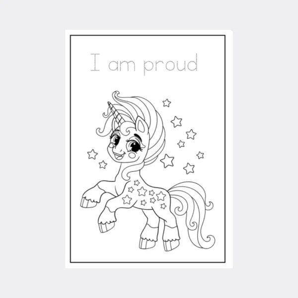 Unicorn Affirmations Coloring Booklet – Grayscale Illustrative - Image 4