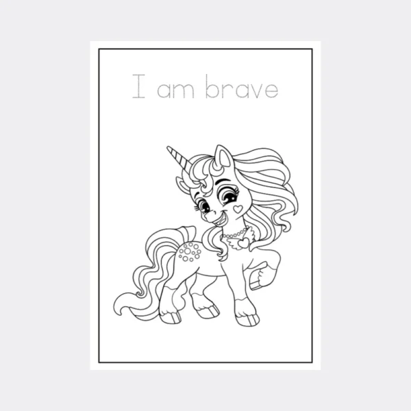 Unicorn Affirmations Coloring Booklet – Grayscale Illustrative - Image 2