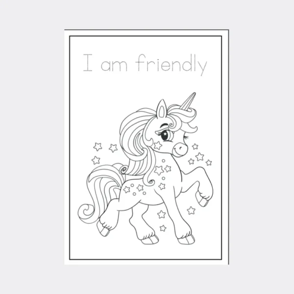 Unicorn Affirmations Coloring Booklet – Grayscale Illustrative - Image 3