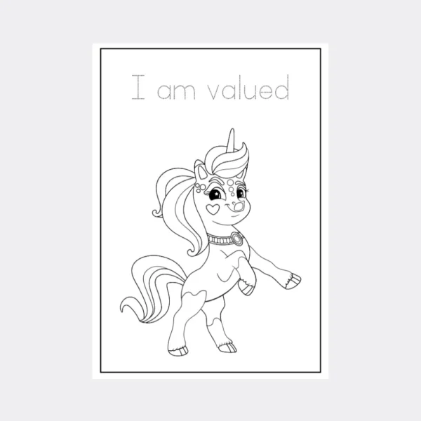 Unicorn Affirmations Coloring Booklet – Grayscale Illustrative - Image 5